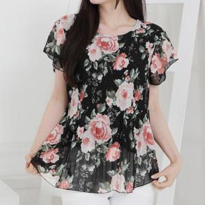 [깨비몰][깨비몰] 여성 쉬폰 플라워 원피스 블라우스 2타입5종 (