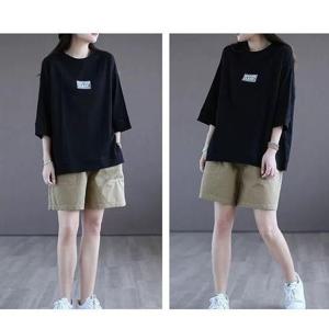 [깨비몰][깨비몰] 여성 봄여름 패션라벨 7부소매 맨투맨티셔츠 (