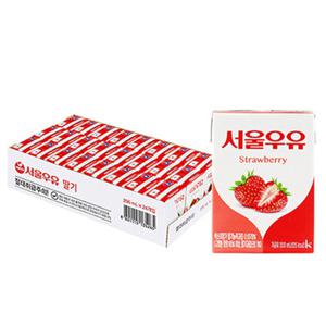 서울우유 멸균우유 딸기 200mlx24개