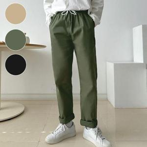 [깨비몰][깨비몰]남성 일자 팬츠 사계절 편한 고무줄 밴딩바지 (