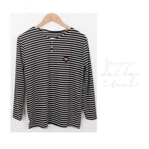 [깨비몰][깨비몰] 줄무늬 골지티셔츠 2종 봄가을 긴팔티 9컬러 (