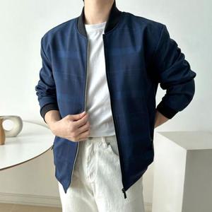 [깨비몰][깨비몰] 남자 바람막이 블루종 점퍼 아우터 체크자켓 (