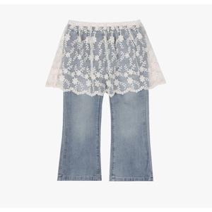 [치크(키즈)]레이스 스커트 레이어드 데님 CKTJ26S2G
