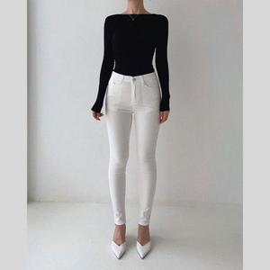 [바이어스]하이웨스트 스판 밴딩 일자 슬림핏 스키니 바지 팬츠