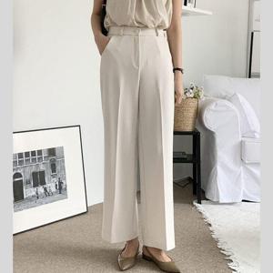 [바이어스]스판 심플 일자 통 와이드 슬랙스 바지 팬츠 코디 룩