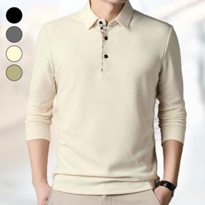 [깨비몰][깨비몰] 남성 캐주얼티 봄가을 와플 피케 카라티셔츠 (