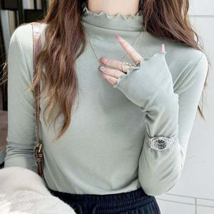 러블리 프릴 피치기모 스판 레이어드 반목티