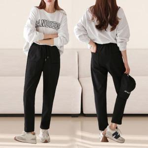 [깨비몰][깨비몰] 여성 데일리 베기팬츠 일자핏 허리밴딩 바지 (