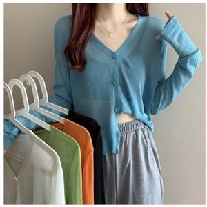 [깨비몰][깨비몰] 여성 데일리 여름 시스루 니트 가디건 8컬러 (