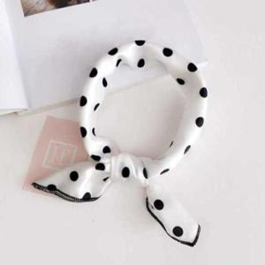 실크스카프 샤랄라 쁘띠 실크 스카프 6호-화이트땡땡이