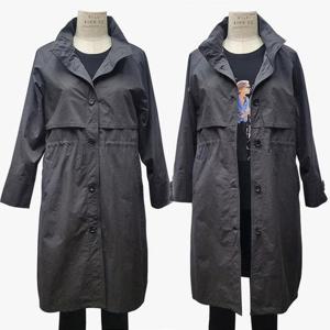 [할마마마][할마마마] 차콜하이넥롱자켓 단추 편안한 국내제작 (