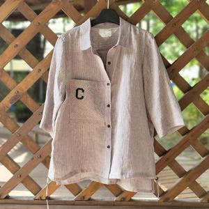 [할마마마][할마마마] 줄무늬셔링자켓셔츠 린넨 쿨톤 국내제작 (