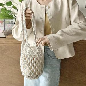 [깨비몰][깨비몰] 원통형 그물 토트 숄더백 베이직 가방 3컬러 (