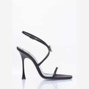 생로랑 할로우 크리스탈 오너먼트 새틴 크레이프 샌들 807964 9