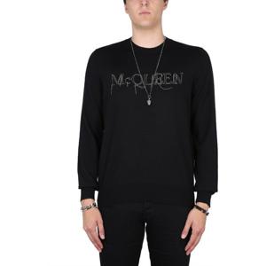 알렉산더맥퀸 로고 자수 울 크루넥 스웨터 752042_Q1XHN1059