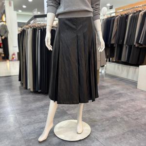 [쉬즈미스]플리츠 레더 스커트 SWWSKP12060