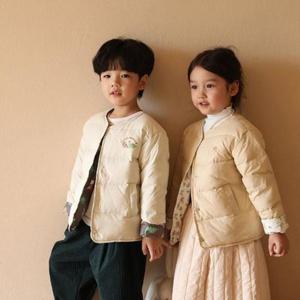 유아양면점퍼 긴팔 무지패턴 리버시블 양면경량패딩 205245