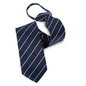 스트라이프넥타이 실버 사선라인 네이비 자동지퍼넥타이_NA7301