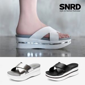 [무료배송] 국내산 여성 키높이(6cm) 통굽-소프트 밴딩샌들