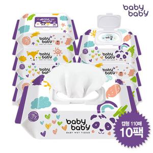 [베이비베이비] 베이비베이비 물티슈 110매 캡형 10팩(데일리)
