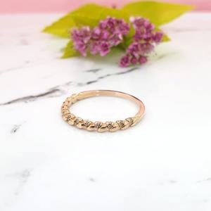 [현골드앤실버] 14k 나뭇잎 다이아 레이어드 반지