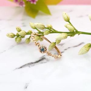 [현골드앤실버] 14k 플라워 볼 서클 반지