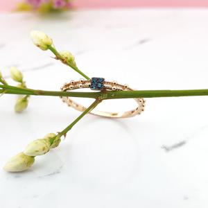 [현골드앤실버] 14k 두줄 볼 스퀘어 반지