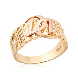 [비앤비골드] 14K 더블D 콤비 볼드 반지 RCS2697