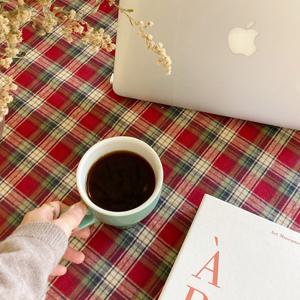 [샤이닝홈] 에블린 기모 윈터 체크 방수 식탁보 2인M