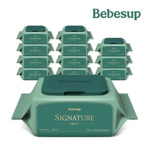 [베베숲] 아기물티슈 시그니처 그린 20매 휴대 캡 12팩