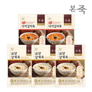 [본죽] 시그니처 파우치죽200g 2종5팩 SET(보양삼계3+낙지김치2)