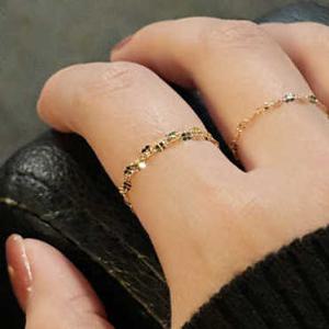 [엘렌쥬얼리] 14K 네잎 클로버 체인 금 반지