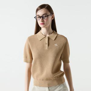 [먼싱웨어][37%OFF]여성 메쉬 조직 썸머 반팔 니트 베이지(MQ222LSW42)
