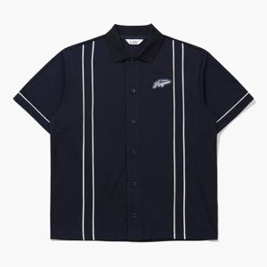 [먼싱웨어][37%OFF]남성 스트라이프 반팔 셔츠 다크네이비(MQ221PTS49)