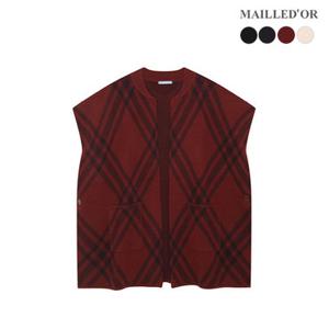 [홈쇼핑인기]마예도르 메리노울100 체크 숄 판초