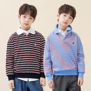 [TAG 69000원][빈폴키즈] 26SS 사토리얼 폴로 스트라이프 스웨트 셔츠 (2종 택1)