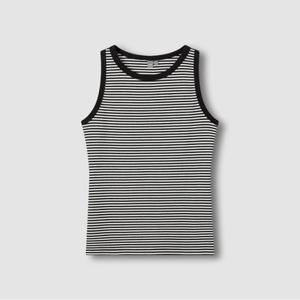 [JAJU/자주] 여 코튼 립 민소매 티셔츠_젯 블랙