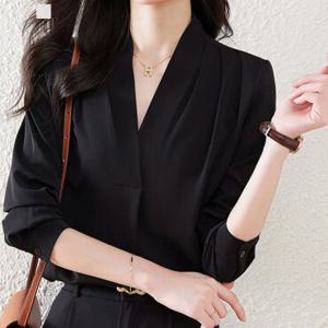 [빠른배송][페이릿] [~88까지]레리온 브이넥 베이직 블라우스