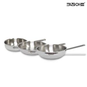 키친아트 퀸 인덕션 통5중 304스텐 후라이팬세트 3종A 후20+후28+웍28