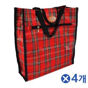 체크 시장가방 대형x4개 마트백 시장가방에코백