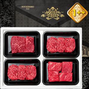 [하누와우]명품 횡성한우 1++등급 정육 선물세트1.2kg(1++국/불/불/장3)