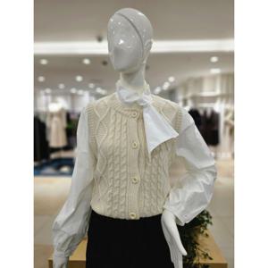 [포커스] 포커스 원타이 니트배색 블라우스 FS4A7BL00079