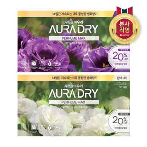 아우라 드라이 퍼퓸맥스 100매*1개 2종택1 건조기시트