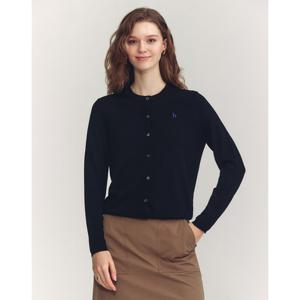 (+더블쿠폰 10%) 헤지스 여성 24FW 클리어런스울100% 블랙 라운드넥 가디건 HSSW4CC75BK