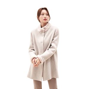 [올리비아하슬러] 직영_천연모피 캐시미어 혼방 코트_OHCWCT301