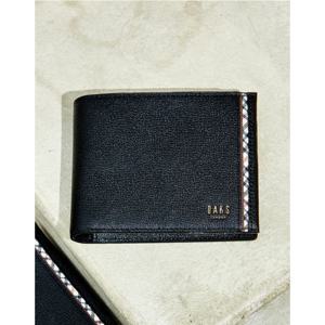 [닥스ACC][선물포장/쇼핑백동봉][WARREN]블랙 체크라인 배색 반지갑 DBWA2F443BK