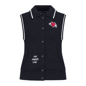 [까스텔바작] 여성 와펜 포인트 스냅 카라형 오픈형 베스트_BGCFSV502NY