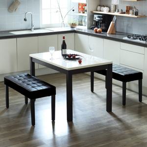 베스트리빙 캘빈 에코 4인용 화강암 대리석 식탁 테이블 세트/벤치 2개형