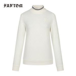 [팬텀] 여성 부클 자수 하이넥 긴팔티셔츠