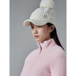 [빈폴골프ACC] (BE4X8BA020) 여성 니트 비니캡 - 아이보리